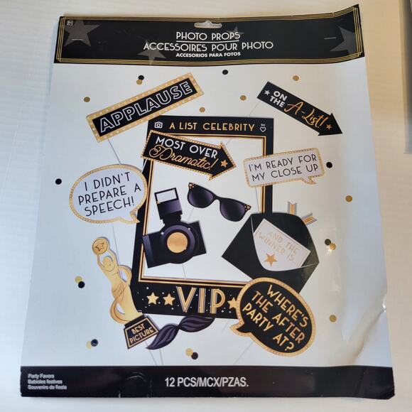 Hollywood Awards Night Party Decor Set Backdrop, Props, Swirls, Napkins and More - Picture 12 of 16